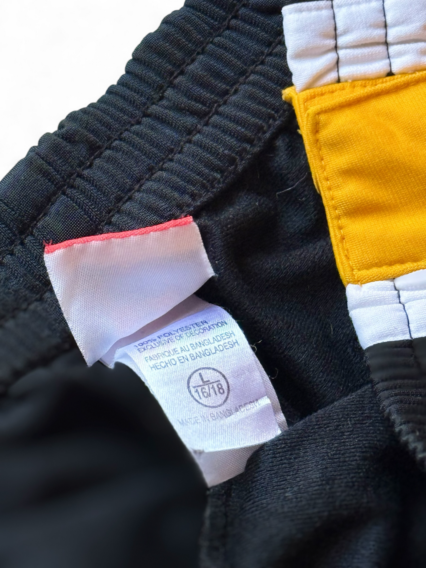 Pantaloni Tuta NFL Pittsburgh Steelers Nero/Giallo con Bottoni Laterali – Taglia L (16/18)