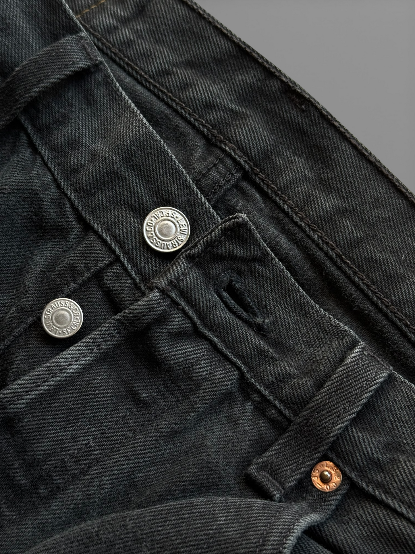 Jeans Levi's 501 Vintage Black - Made in USA - W33 L34 - Original Button Fly