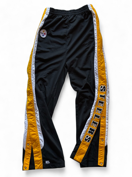 Pantaloni Tuta NFL Pittsburgh Steelers Nero/Giallo con Bottoni Laterali – Taglia L (16/18)