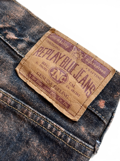 Jeans Replay Custom 1-of-1 "Marble Damask" – Denim Lavorato a Mano – Archive Style