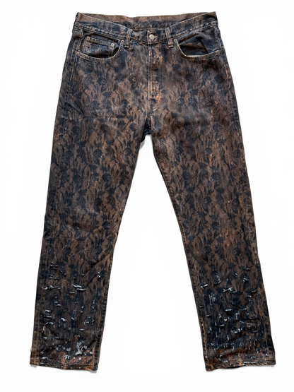 Jeans Replay Custom 1-of-1 "Marble Damask" – Denim Lavorato a Mano – Archive Style