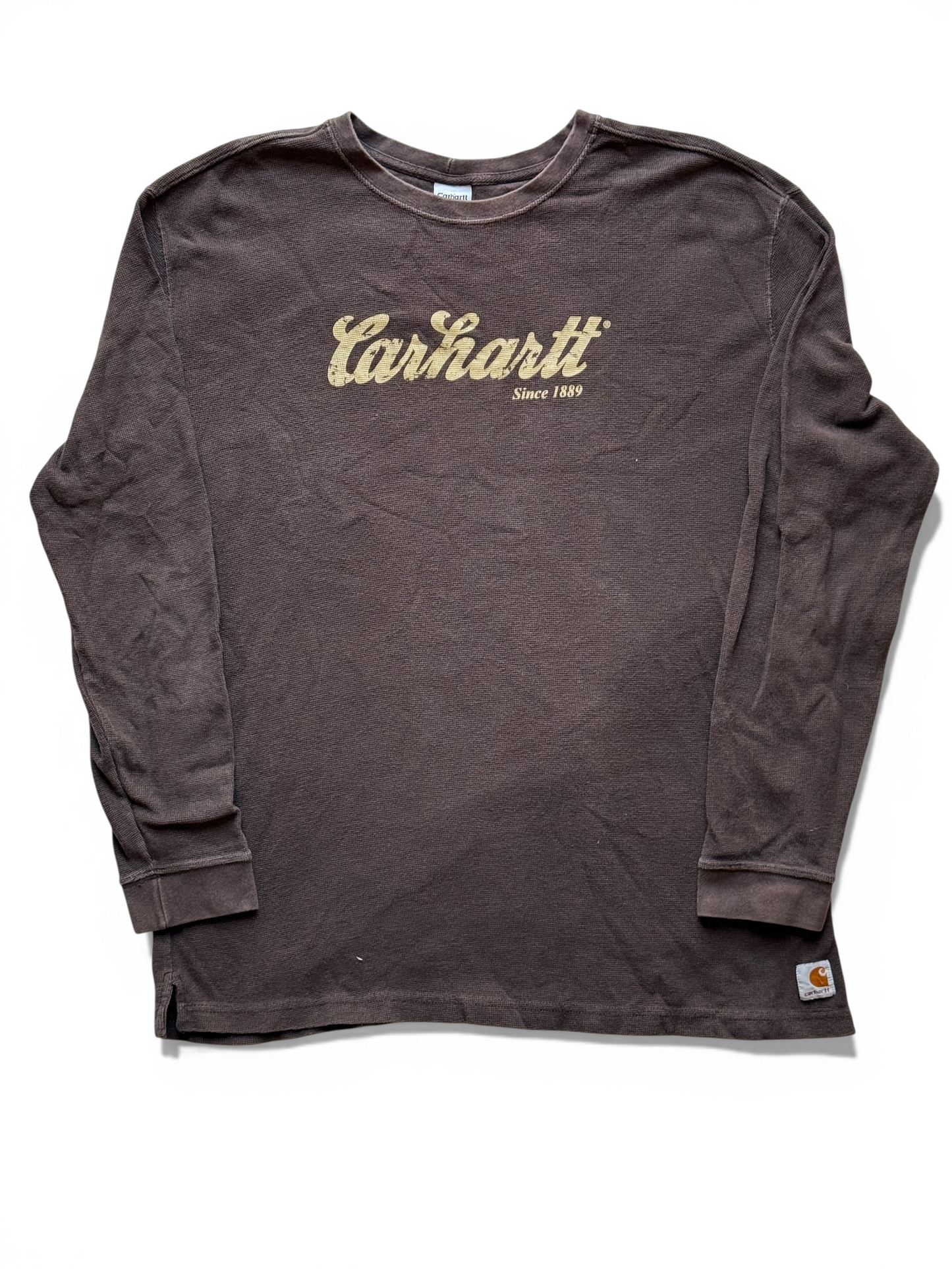 Carhartt Vintage Longsleeve Brown Faded – T-shirt Manica Lunga XL – Workwear Look