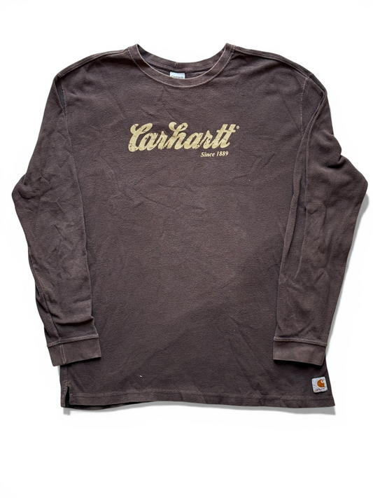 Carhartt Vintage Longsleeve Brown Faded – T-shirt Manica Lunga XL – Workwear Look