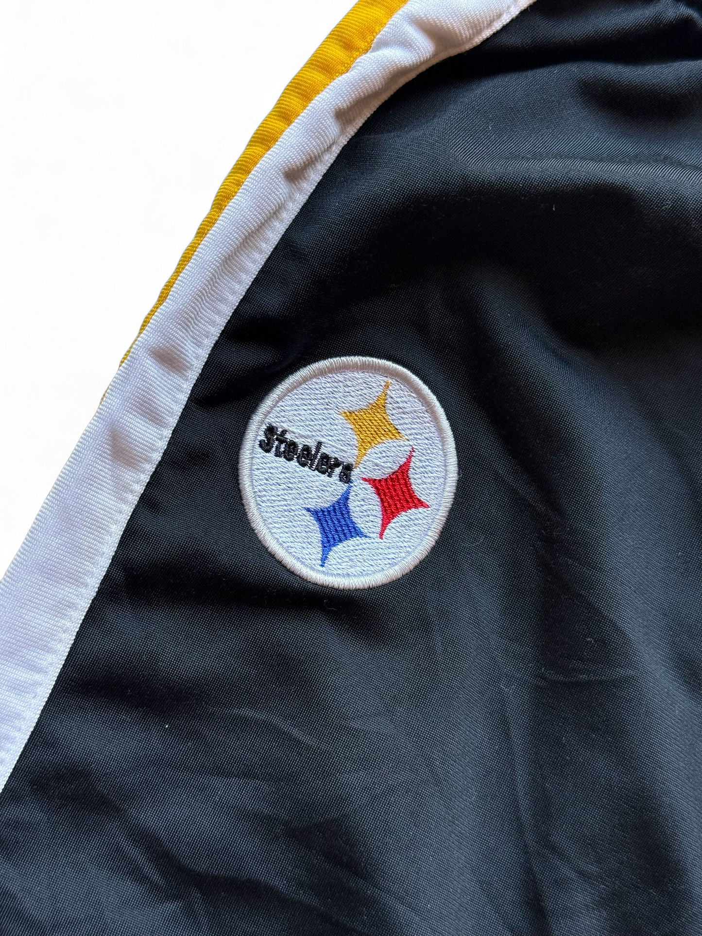 Pantaloni Tuta NFL Pittsburgh Steelers Nero/Giallo con Bottoni Laterali – Taglia L (16/18)