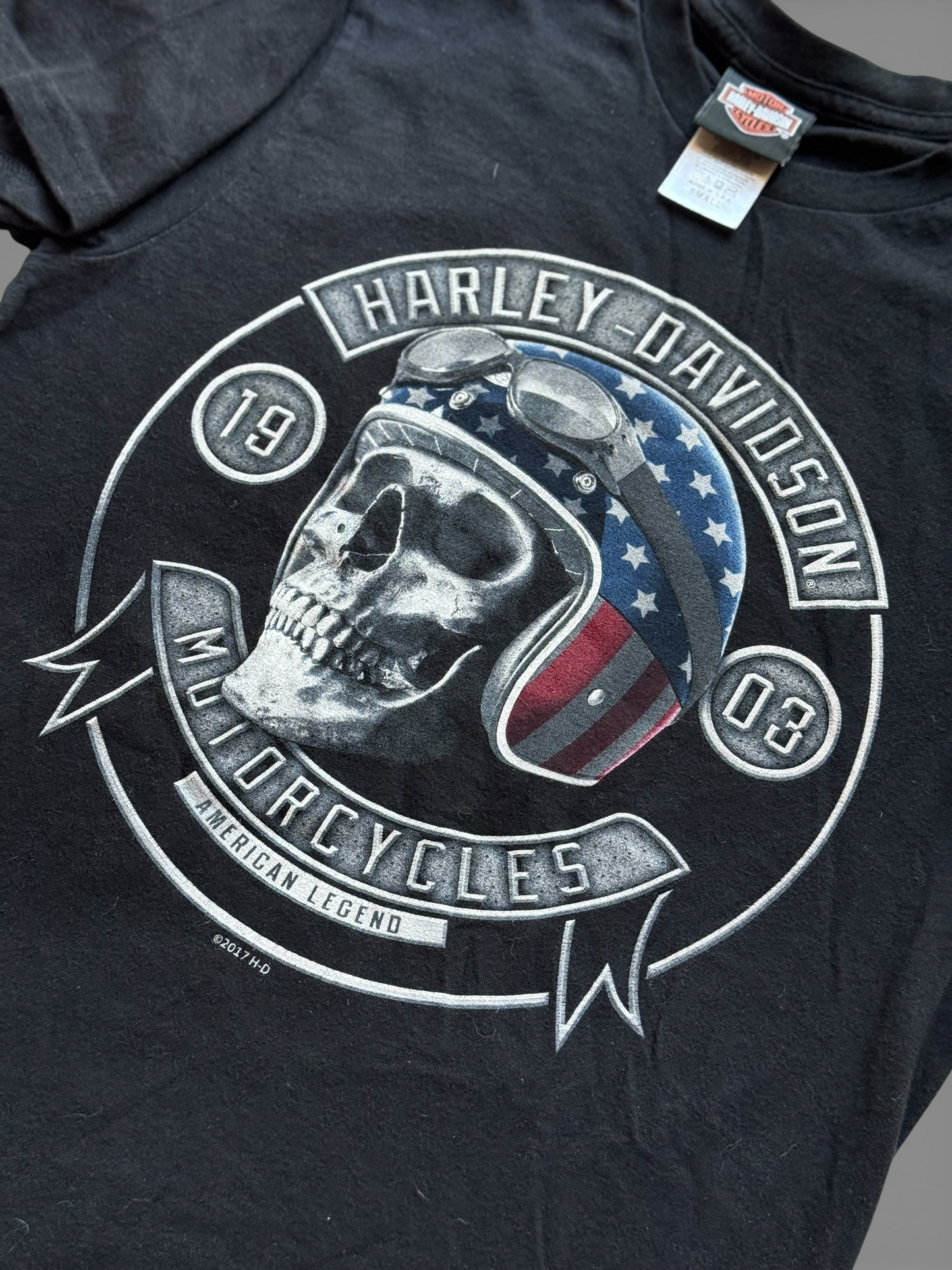 T-shirt Harley-Davidson Vintage "Mechanical Skull" – Faded Black – Taglia S
