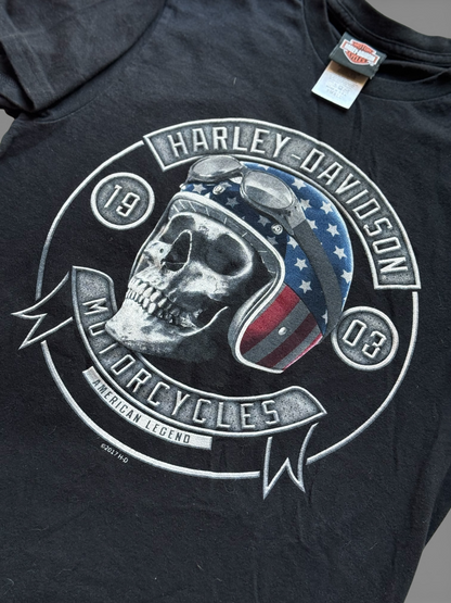T-shirt Harley-Davidson Vintage "Mechanical Skull" – Faded Black – Taglia S