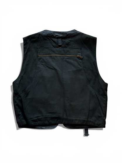 Gilet Tactical Leather "I Have No Idea" Custom – Utility Vest Multitasche – Taglia L