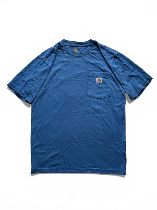 T-shirt Carhartt Pocket "Original Fit" - Blu Avio - Grafica Posteriore - Taglia S