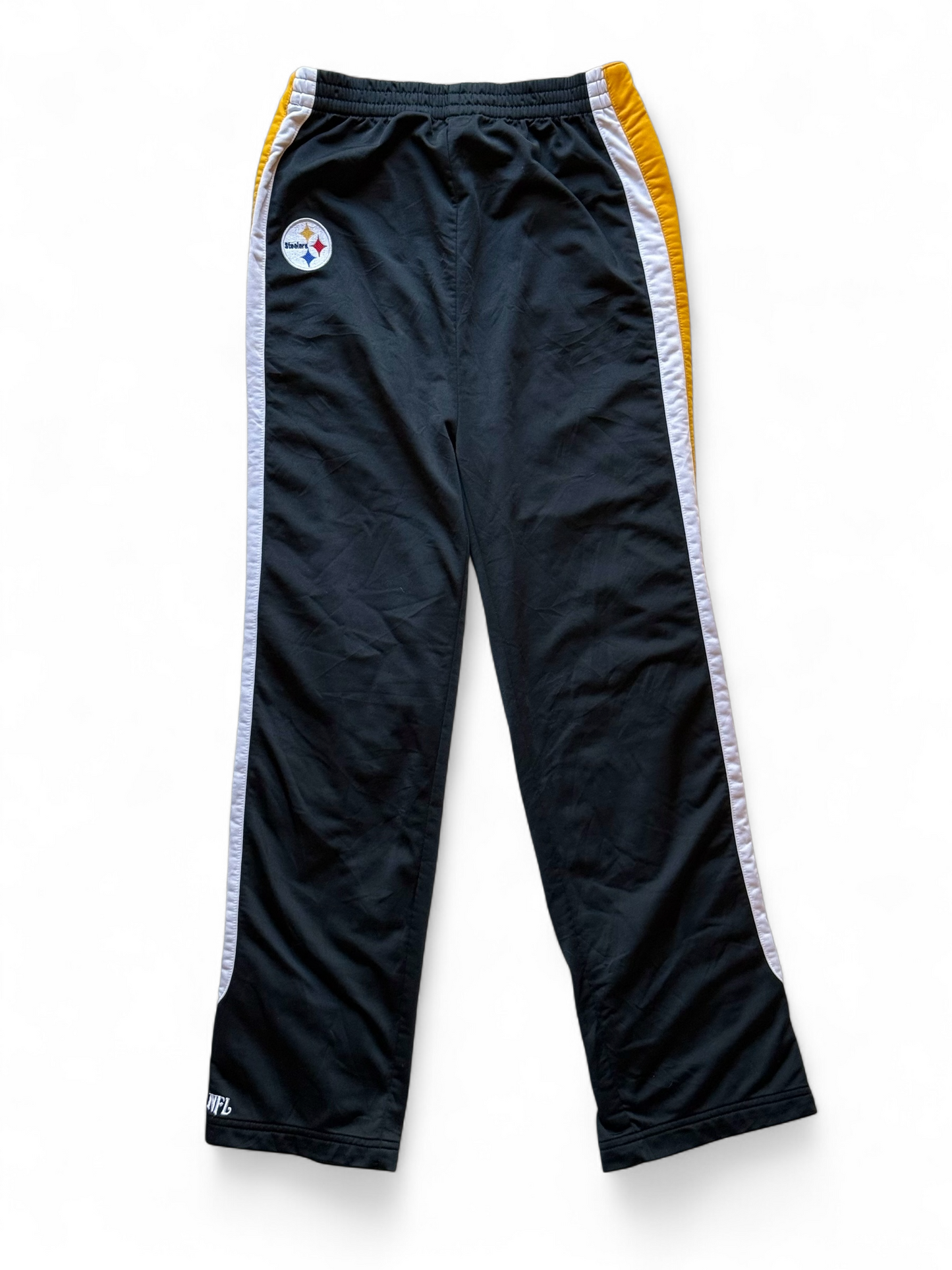 Pantaloni Tuta NFL Pittsburgh Steelers Nero/Giallo con Bottoni Laterali – Taglia L (16/18)