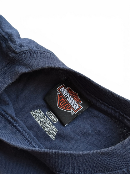 T-shirt Harley-Davidson Bologna Italy - Blu Notte - Taglia S - Vintage Biker Graphic